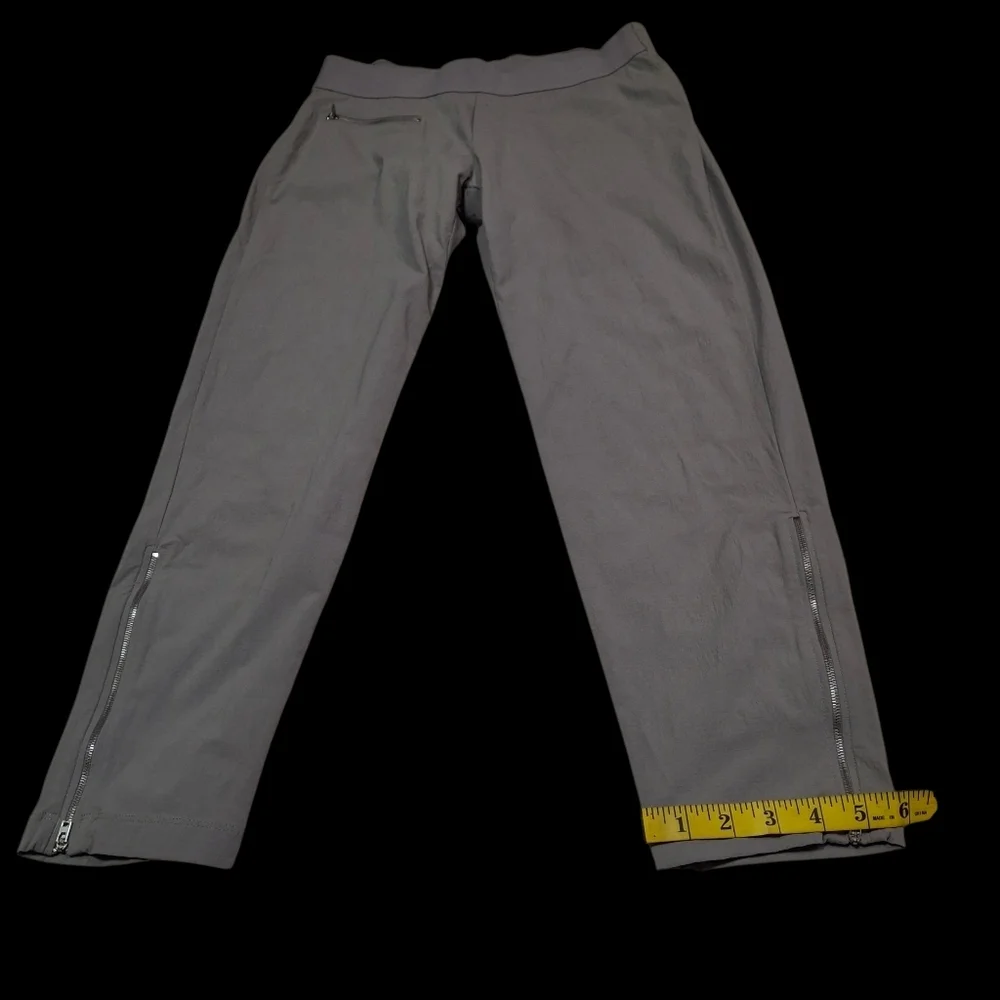 Athleta Mod Trekkie Crop Pants 291743-01 Gray Nylon Zipper Ankle   Women Size 8